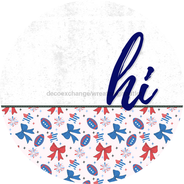 Patriotic Door Hanger Hi Dco - 01468 - Dh 18’ Round Wood